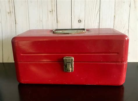 vintage metal tackle box for sale|old style tackle box.